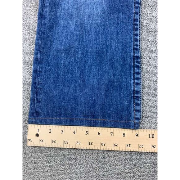 True Religion Jeans Men 38 Blue Denim Straight Leg Relaxed Patch Dubai UAE Made - Picture 8 of 8